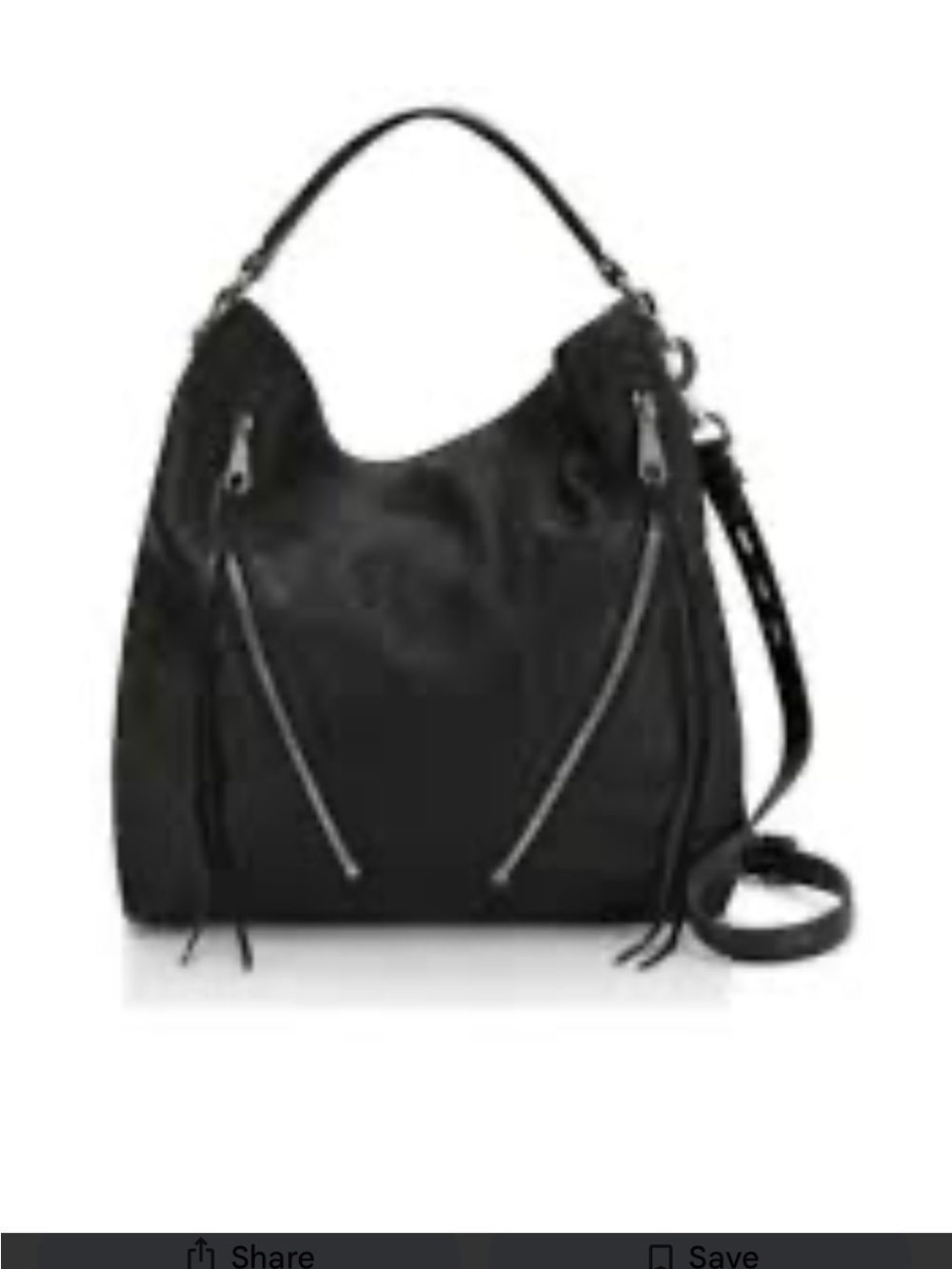 Rebecca Minkoff Black Leather Hobo Shoulder Bag